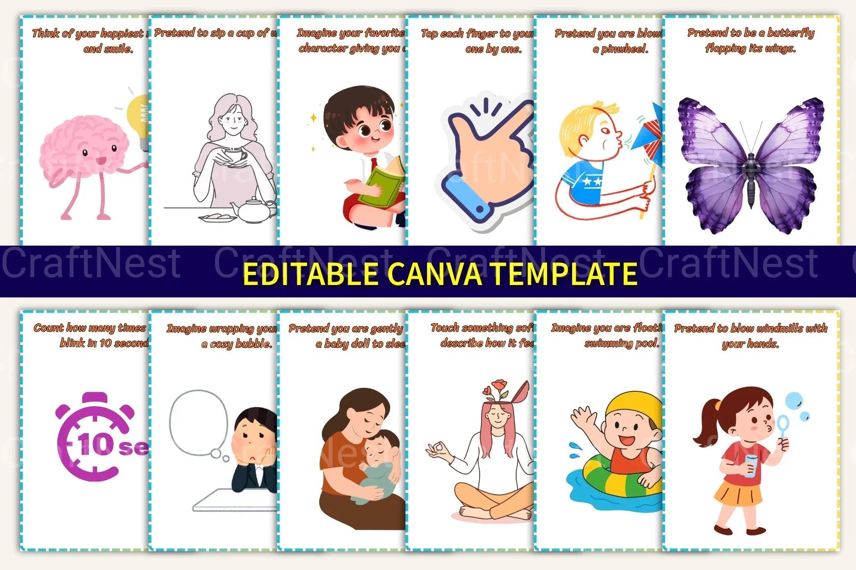 Calming Strategy Cards for Kids - CraftNest - Digital Crafting and Art