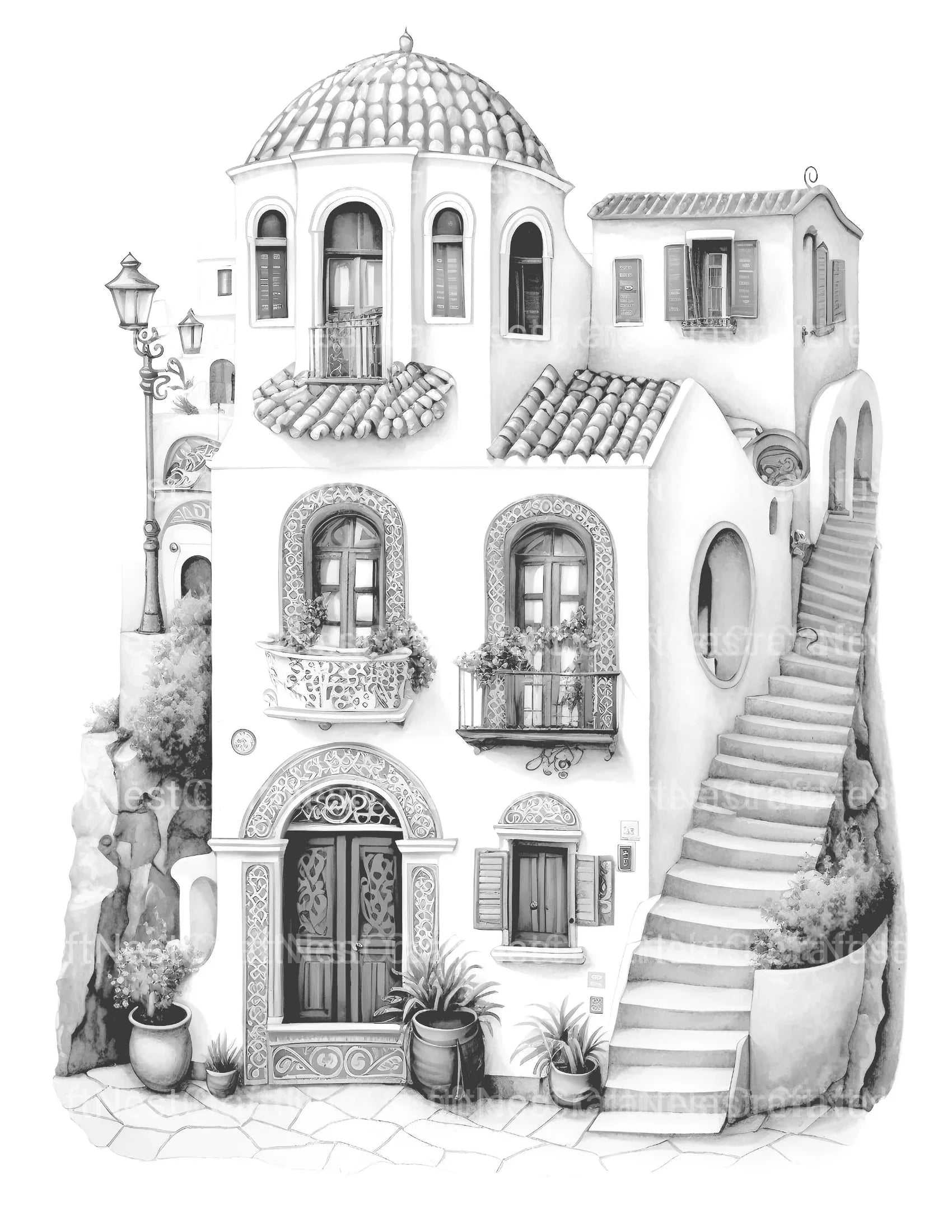 Greek Tiny House Coloring Book - CraftNest - Digital Crafting and Art