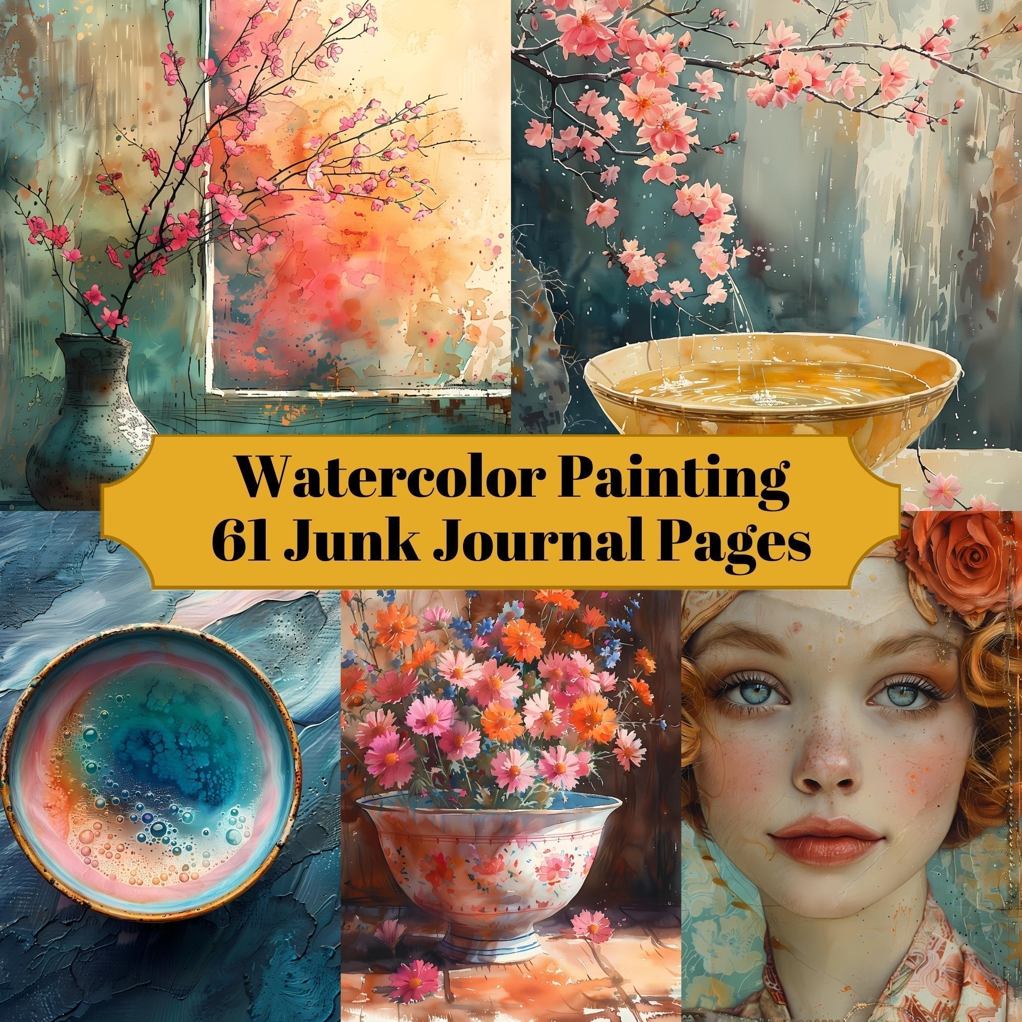 Watercolor Painting Junk Journal Pages
