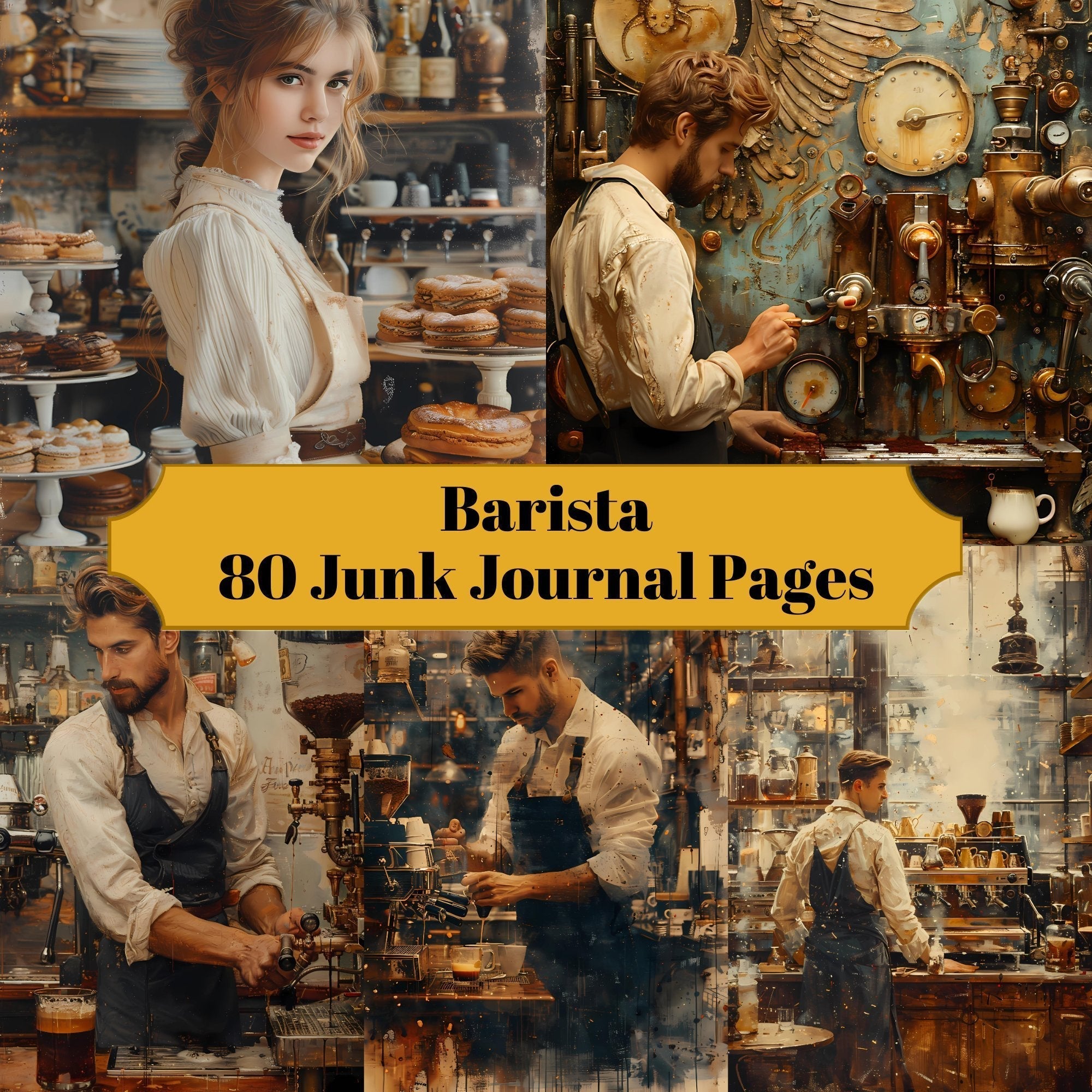 Barista Junk Journal Pages
