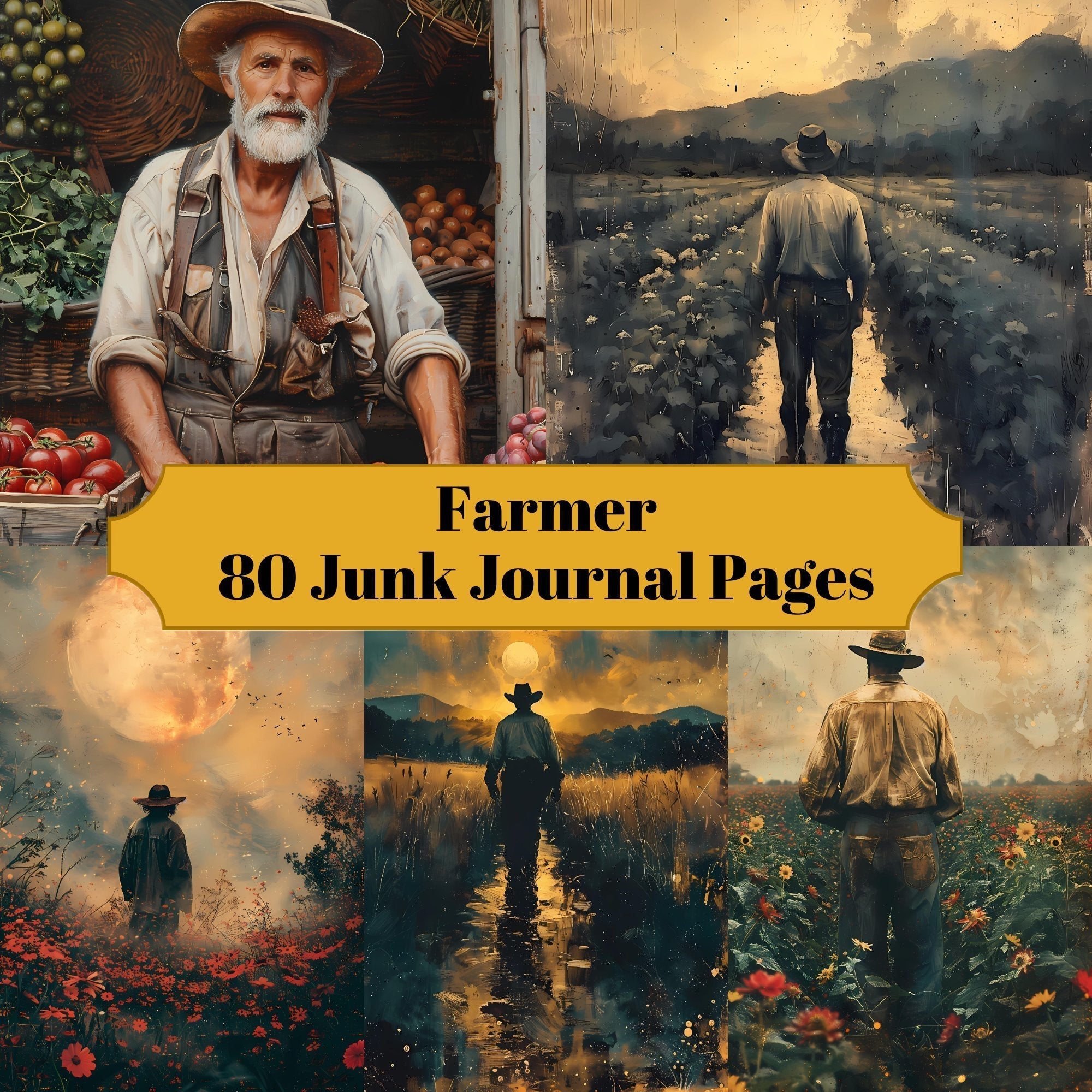 Farmer Junk Journal Pages