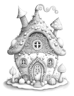 Gingerbread Fairy House Coloring Book - CraftNest - Digital Crafting and Art