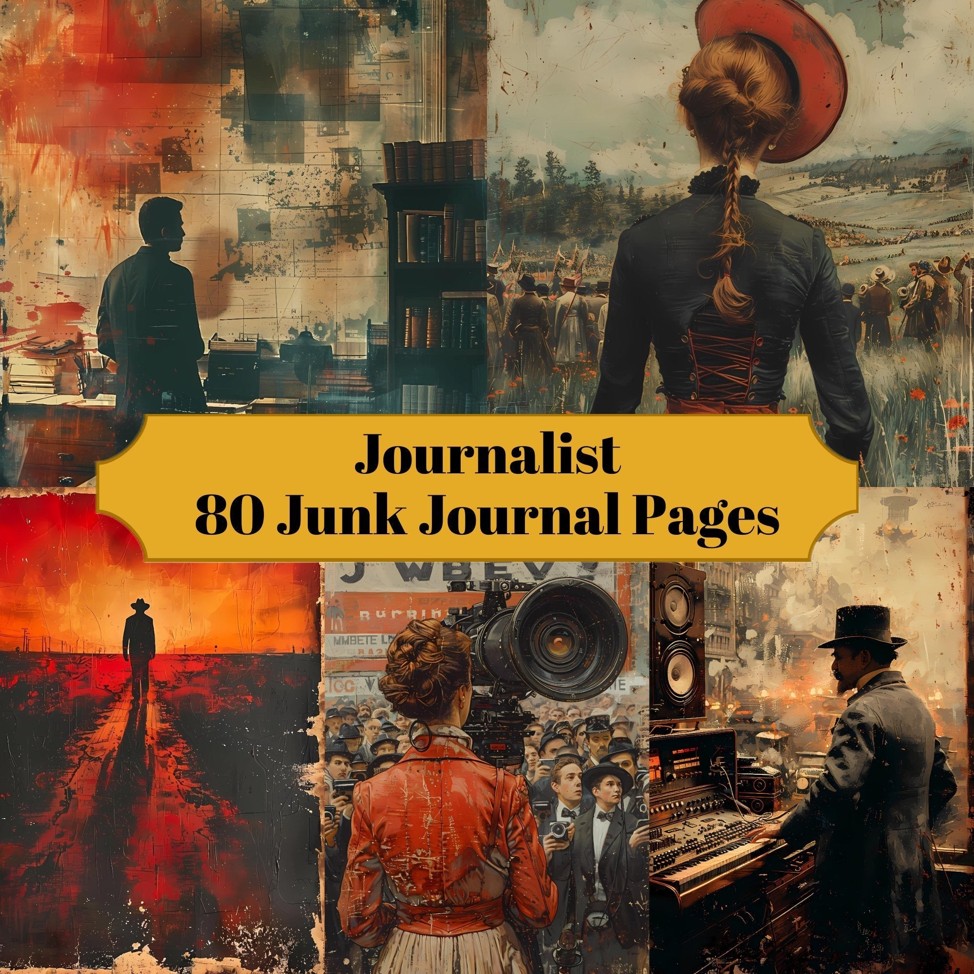 Journalist Junk Journal Pages