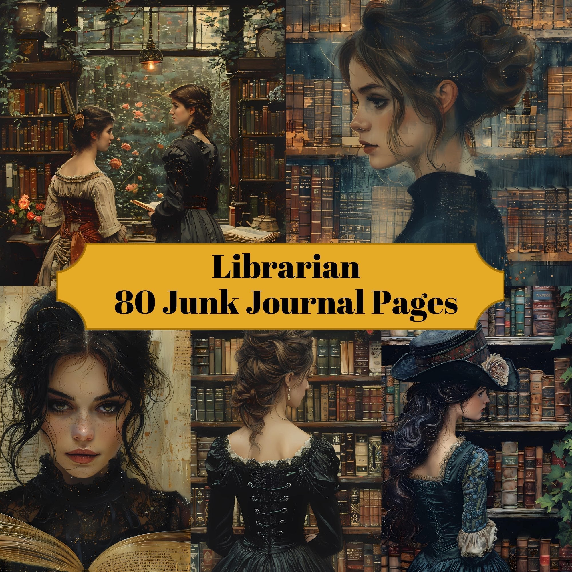 Librarian Junk Journal Pages