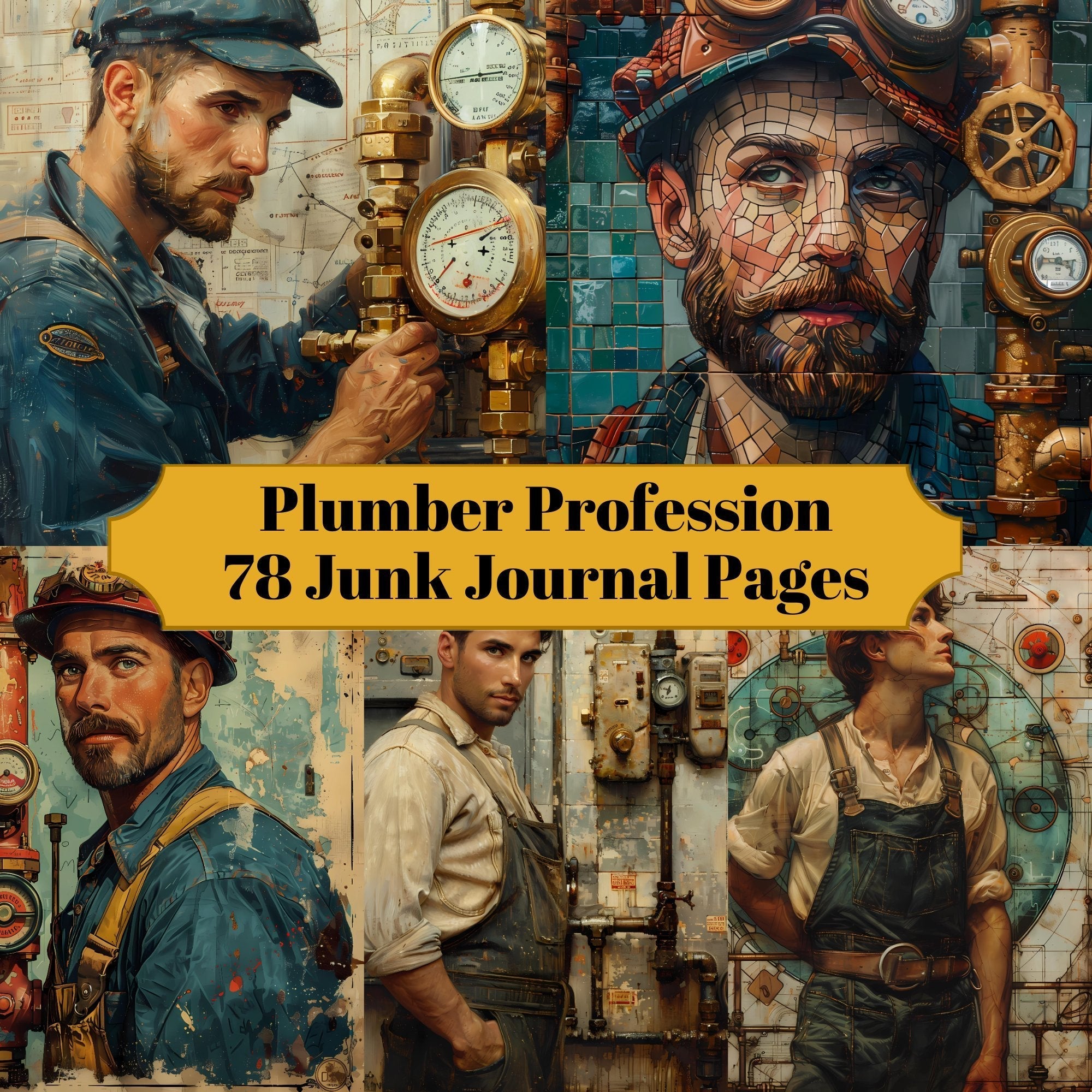 Plumber Junk Journal Pages