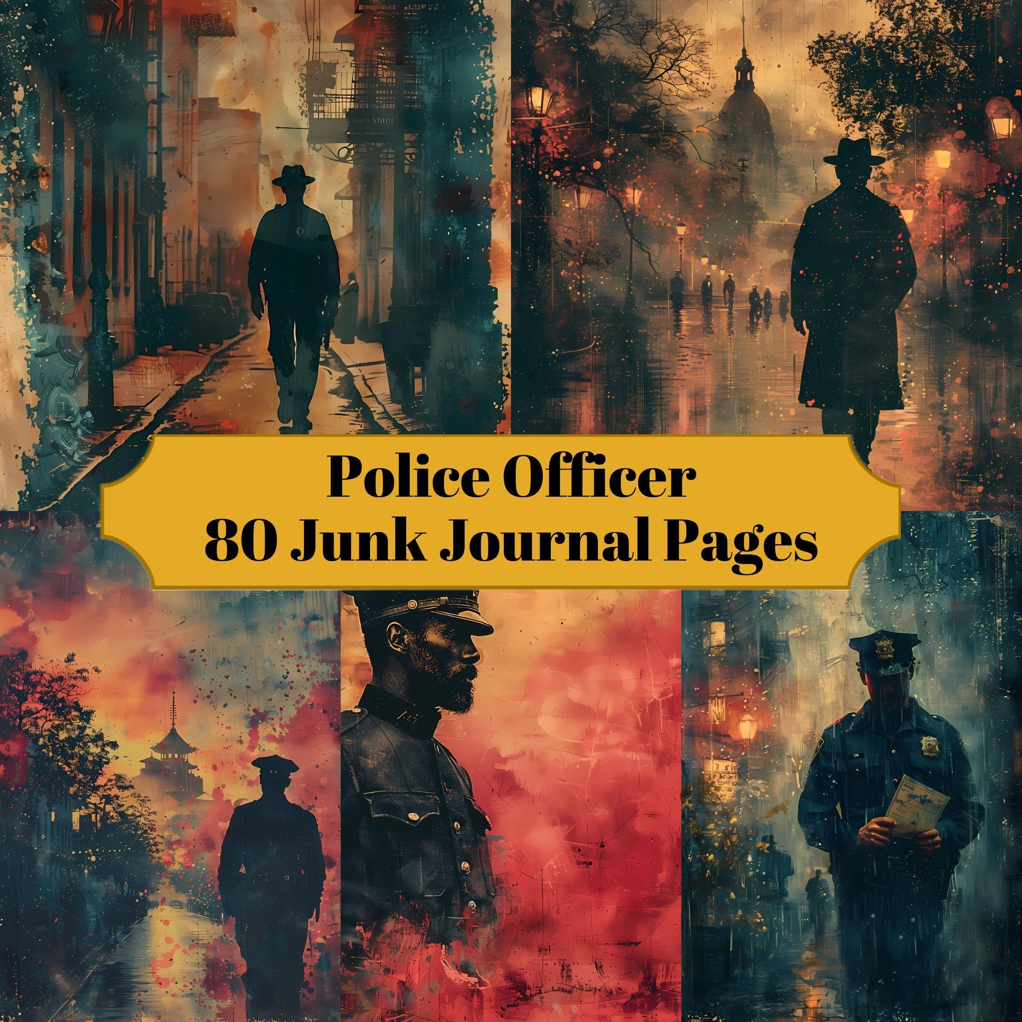 Police Offcer Junk Journal Pages