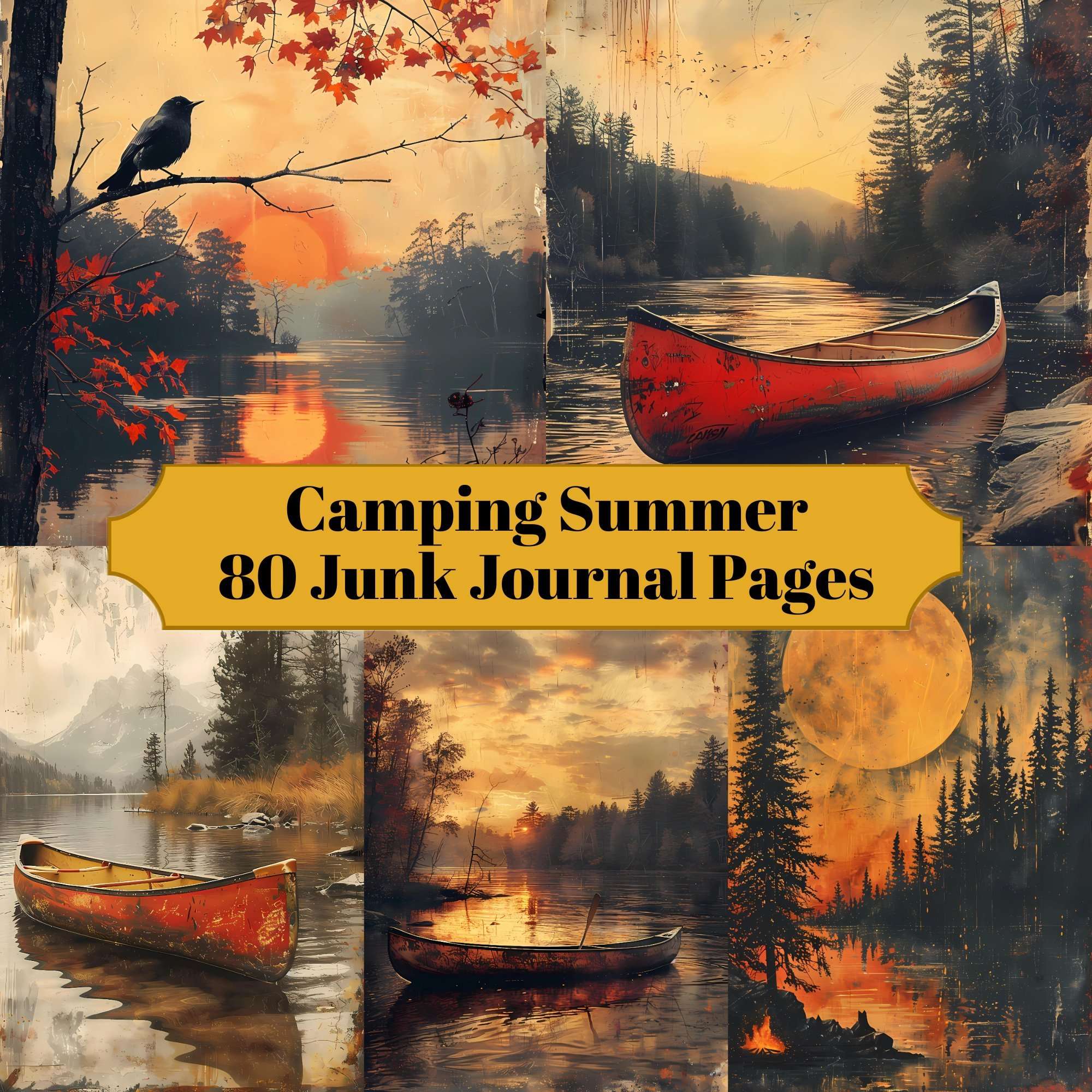 Camping Summer Junk Journal Pages