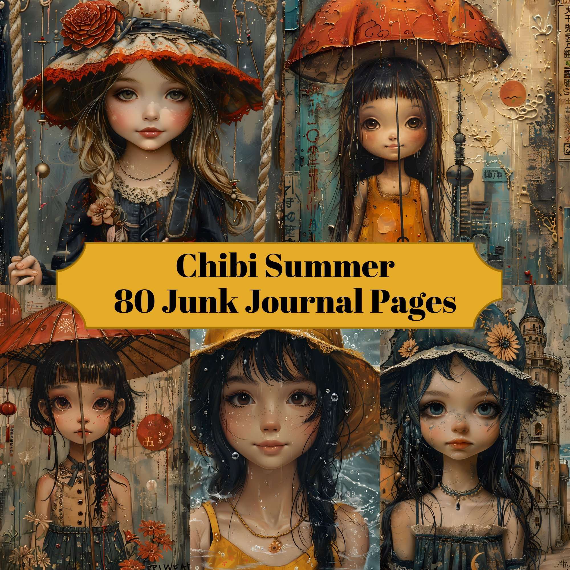 Chibi Summer Junk Journal Pages