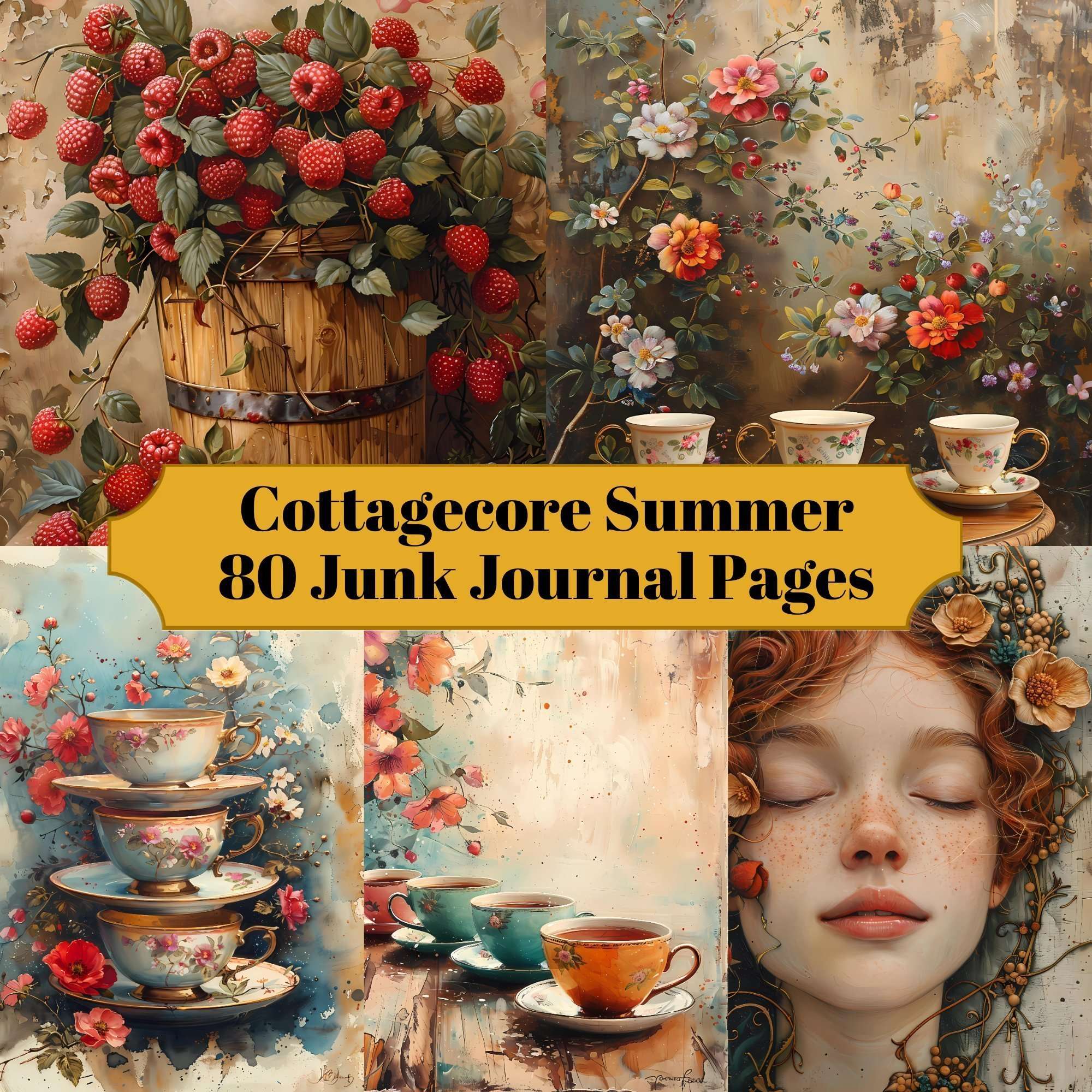 Cottagecore Summer Junk Journal Pages