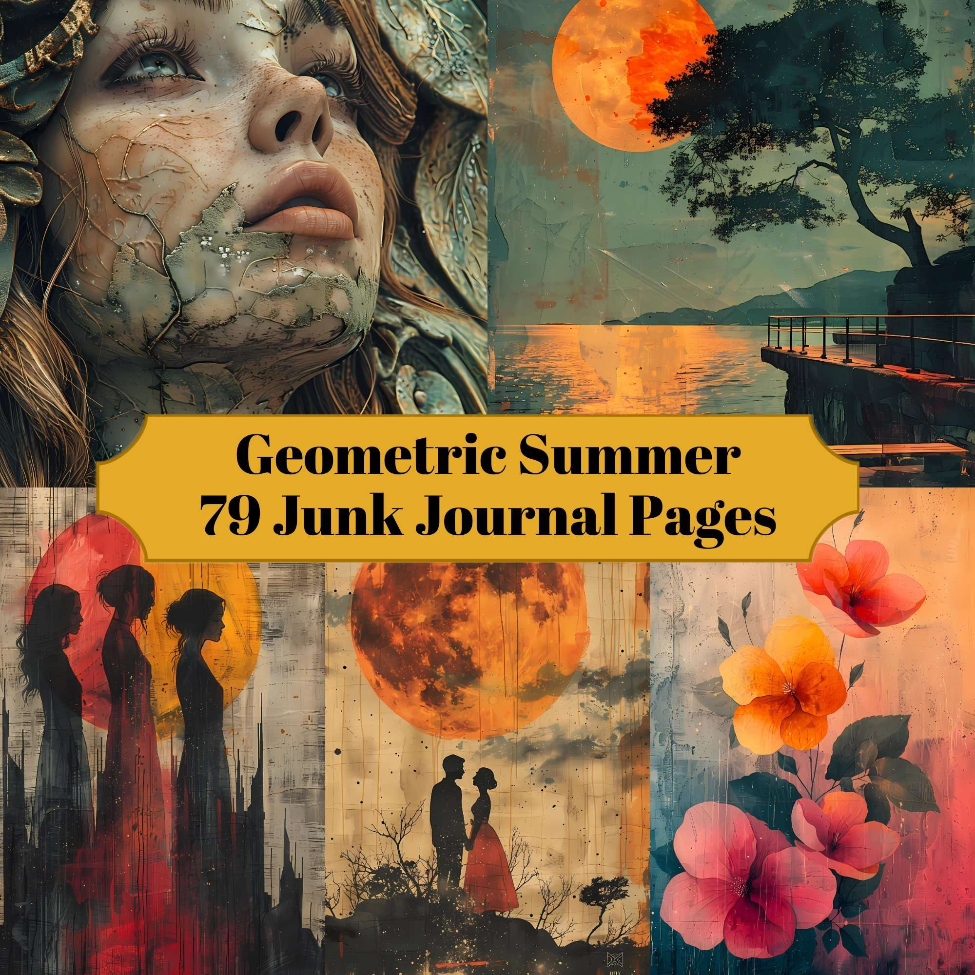 Geometric Summer Junk Journal Pages