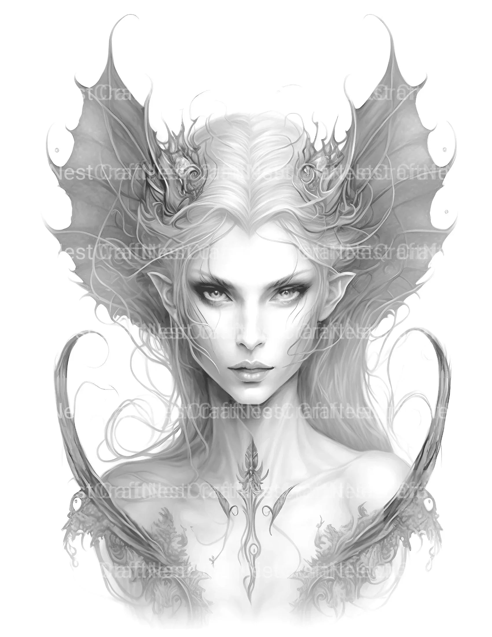 Dark Gothic Fairies Coloring Book - CraftNest - Digital Crafting and Art
