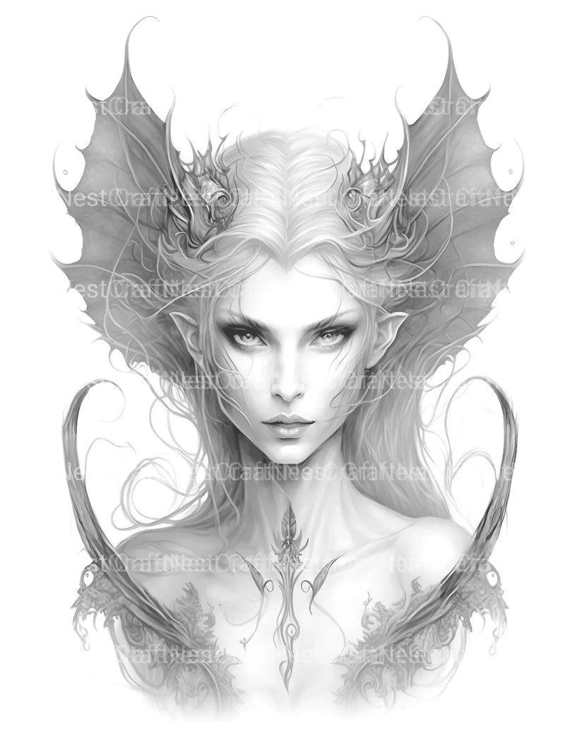 Dark Gothic Fairies Coloring Book - CraftNest - Digital Crafting and Art