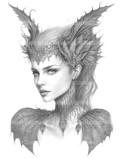 Dark Gothic Fairies Coloring Book - CraftNest - Digital Crafting and Art