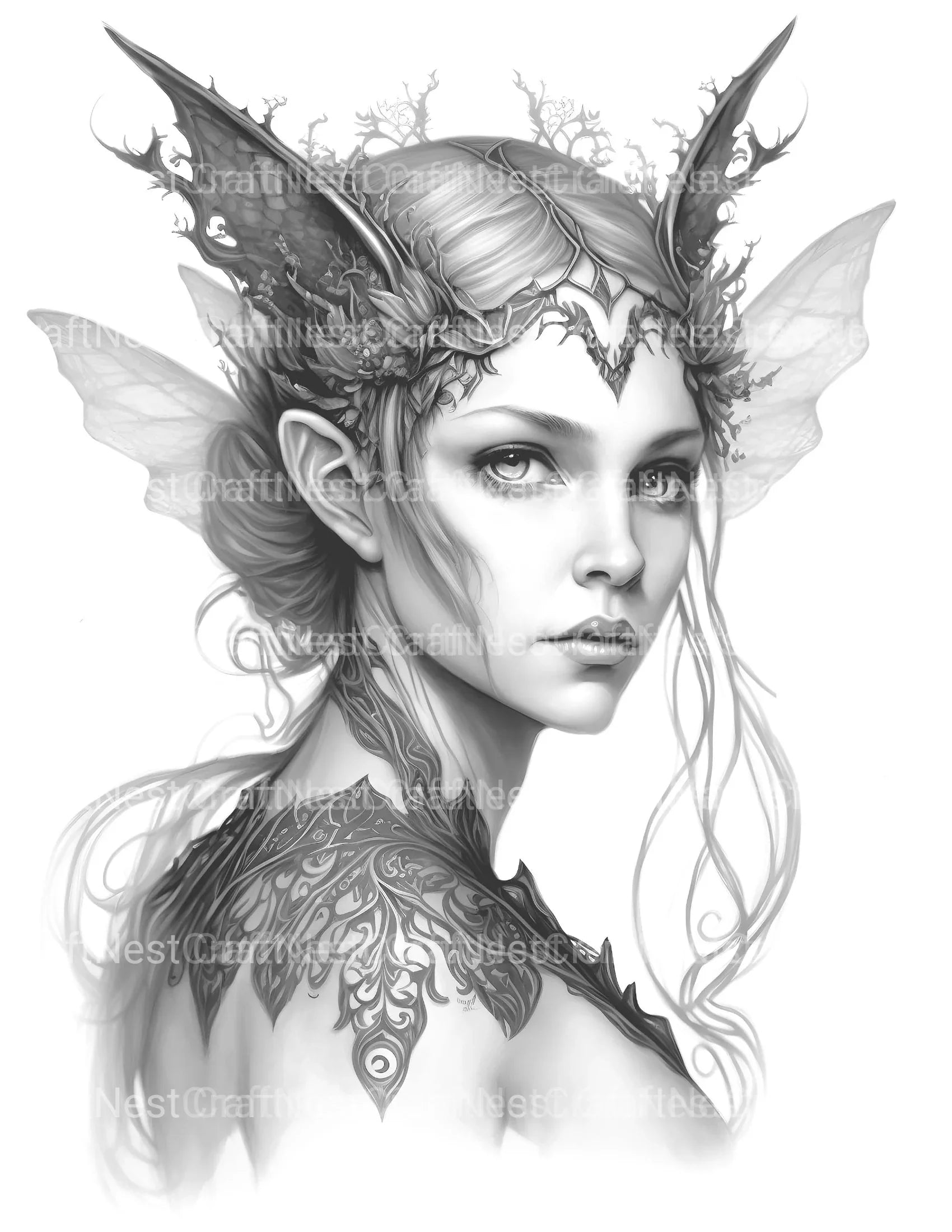 Dark Gothic Fairies Coloring Book - CraftNest - Digital Crafting and Art