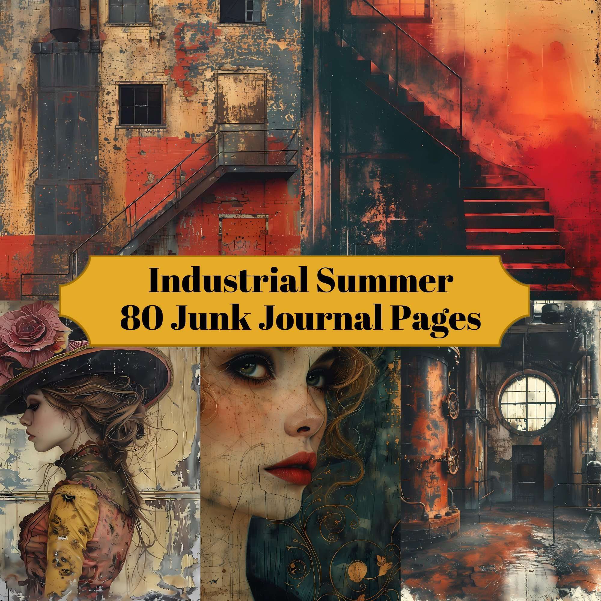 Industrial Summer Junk Journal Pages
