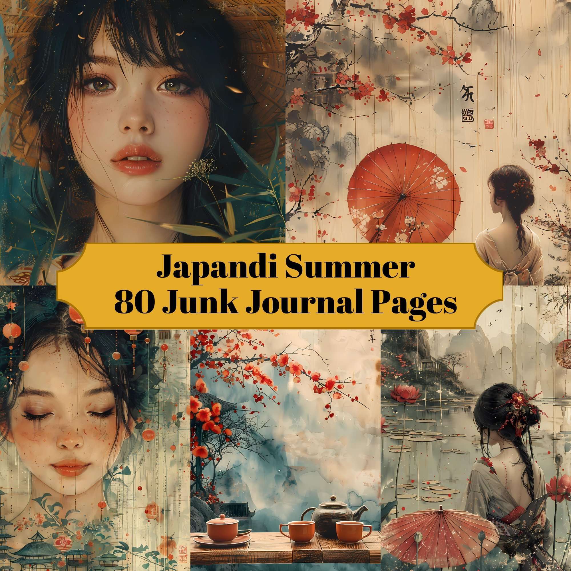 Japandi Summer Junk Journal Pages