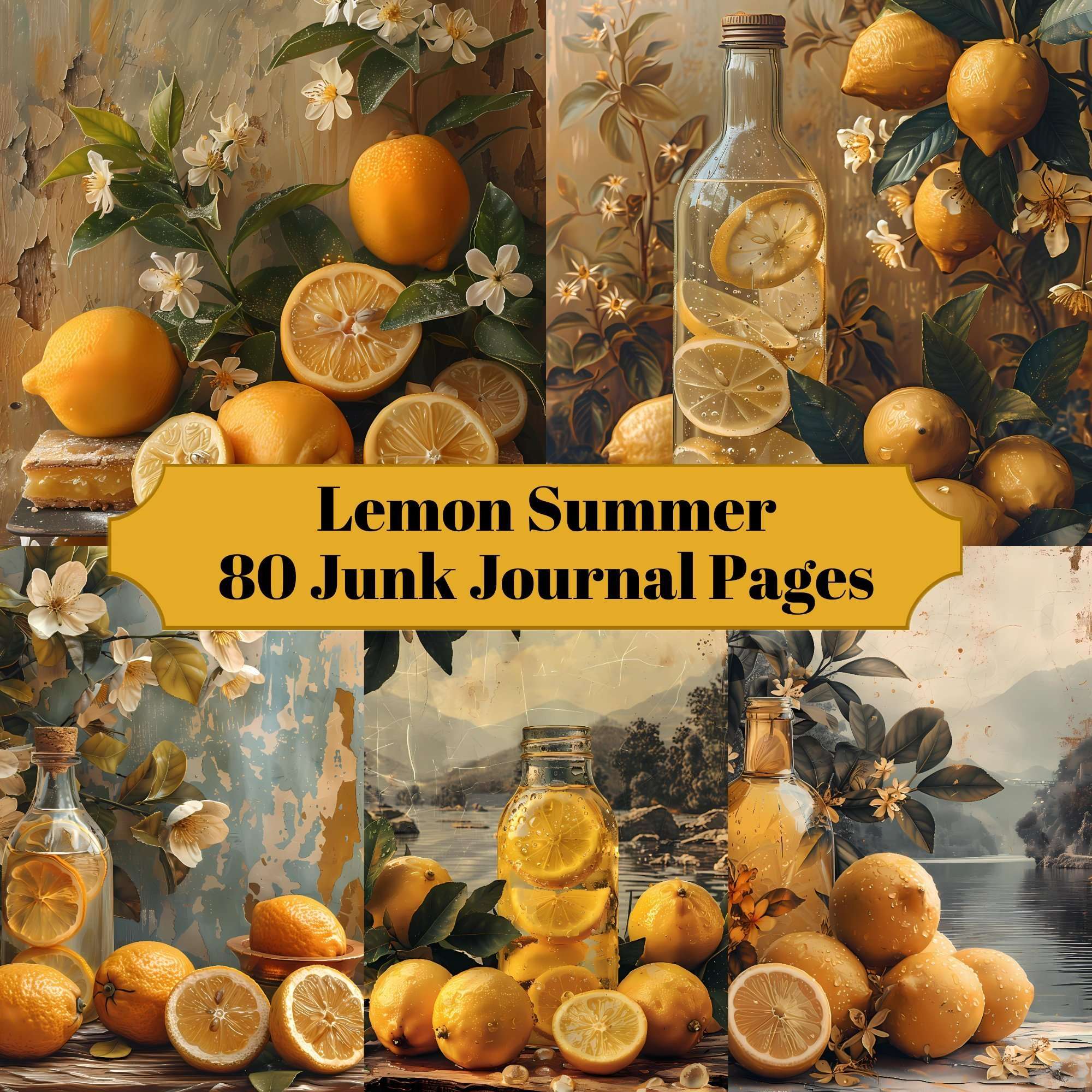 Lemon Summer Junk Journal Pages