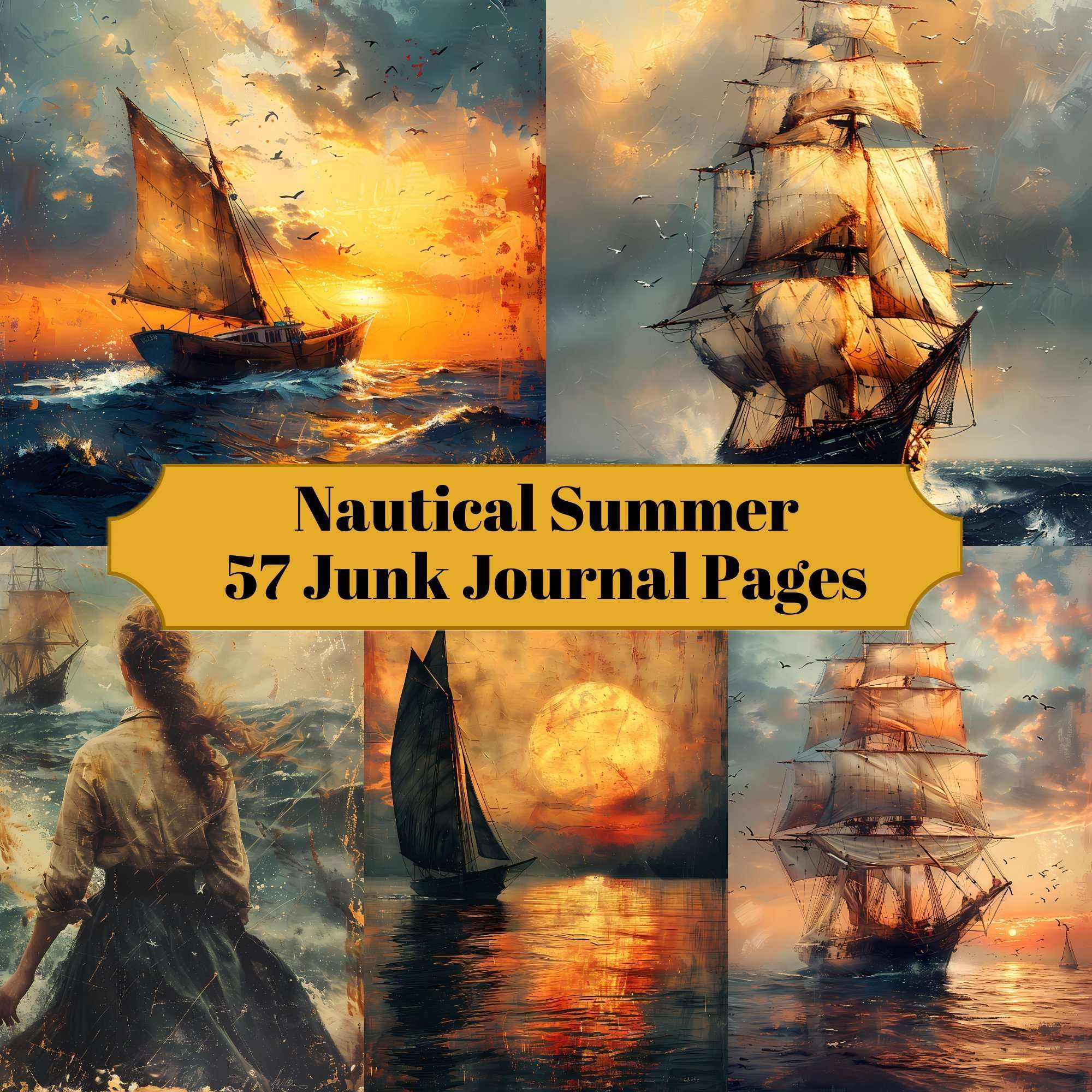 Nautical Summer Junk Journal Pages