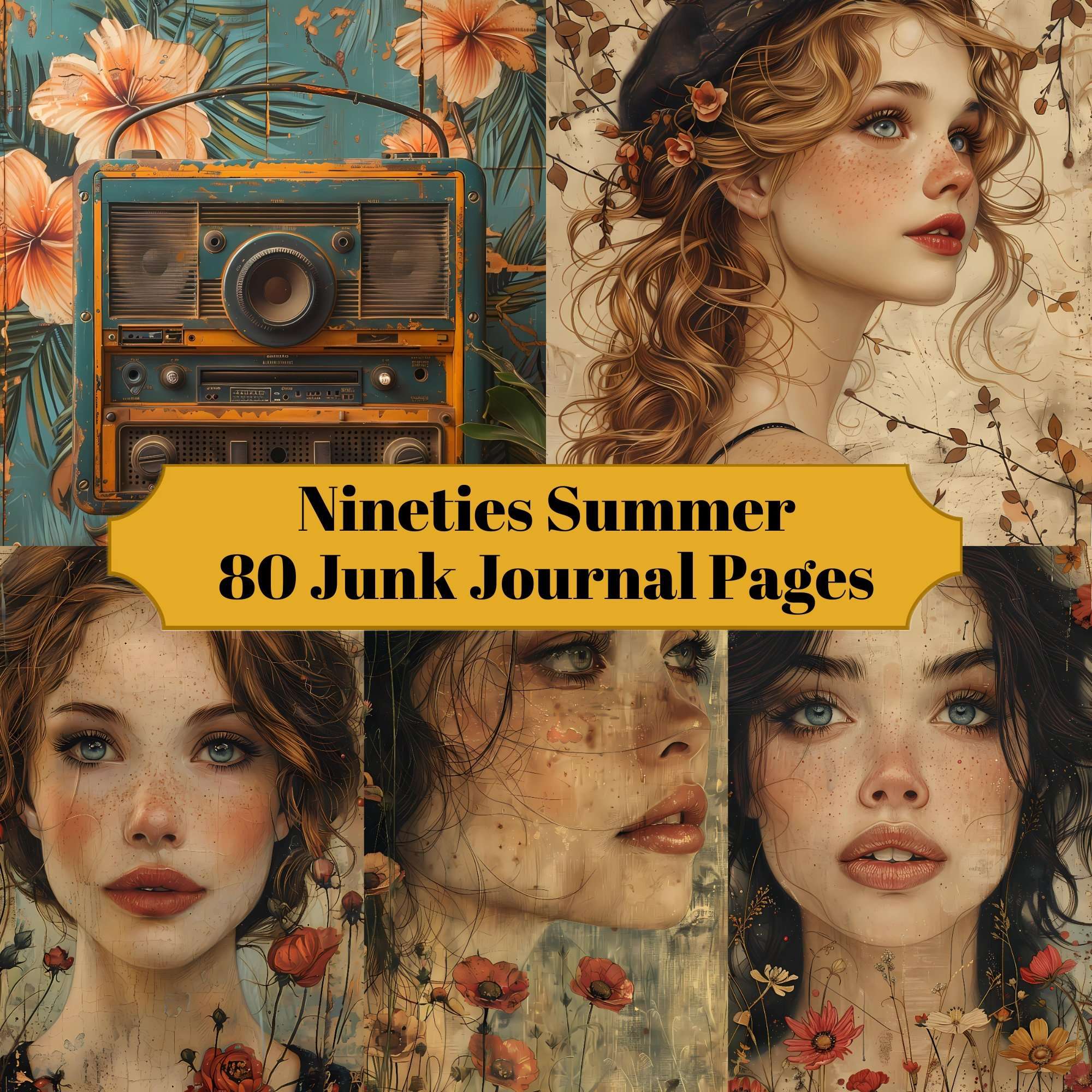 Nineties Summer Junk Journal Pages