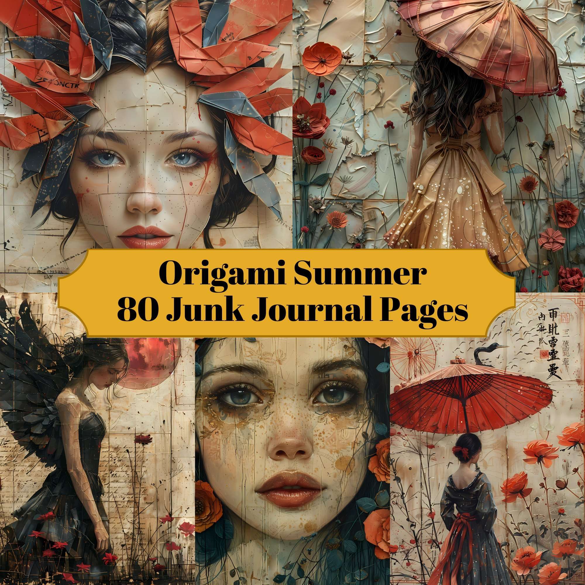 Origami Summer Junk Journal Pages