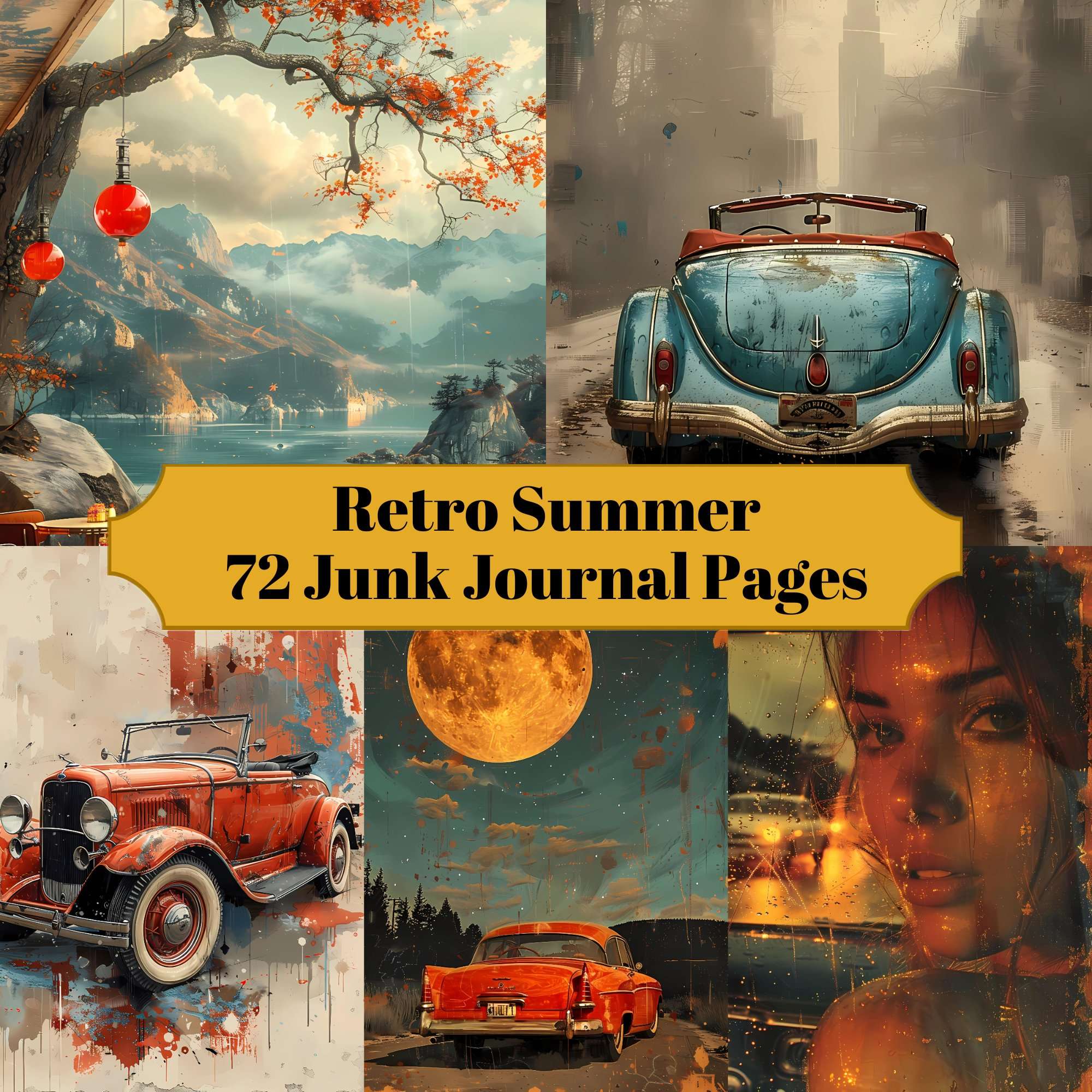 Retro Summer Junk Journal Pages