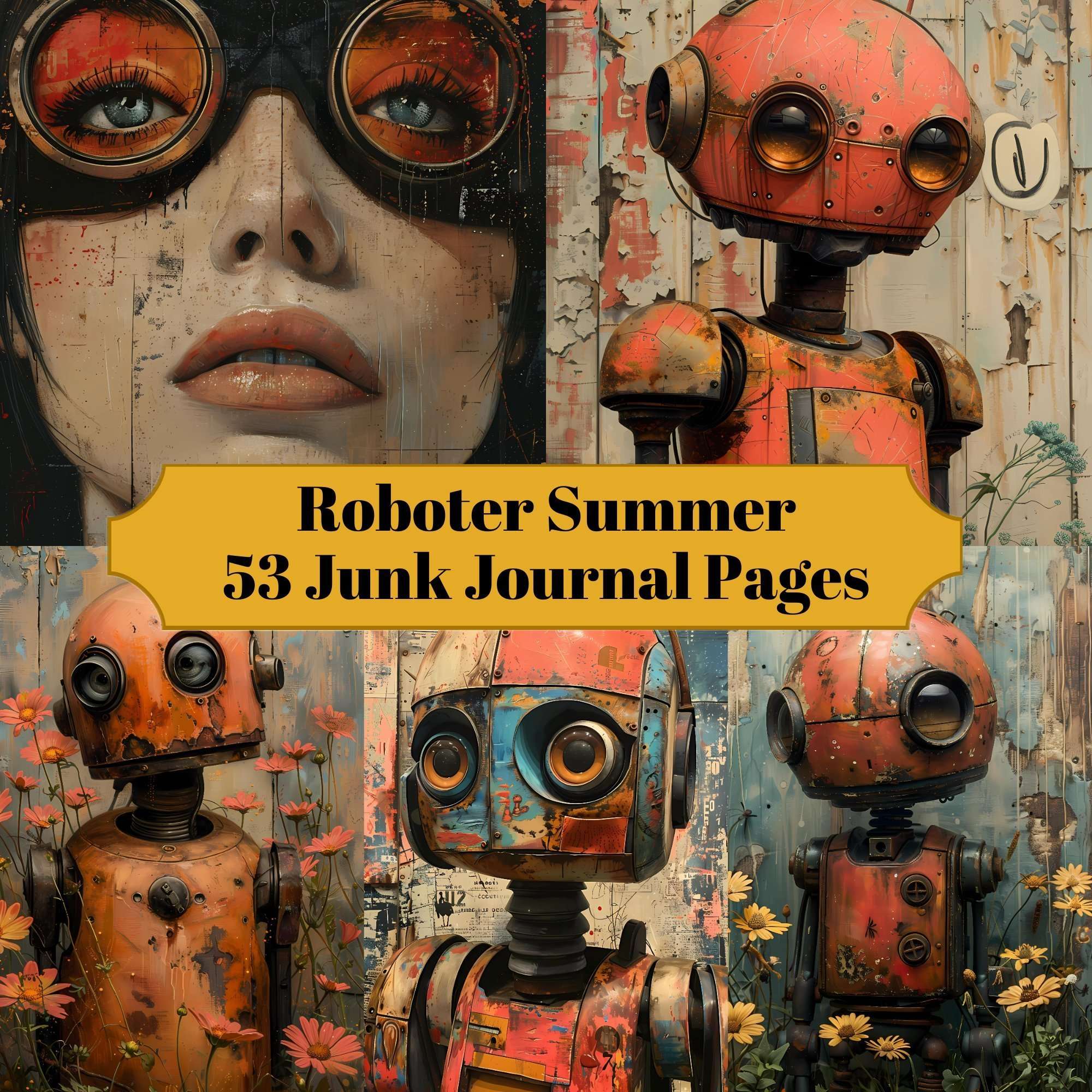 Roboter Summer Junk Journal Pages