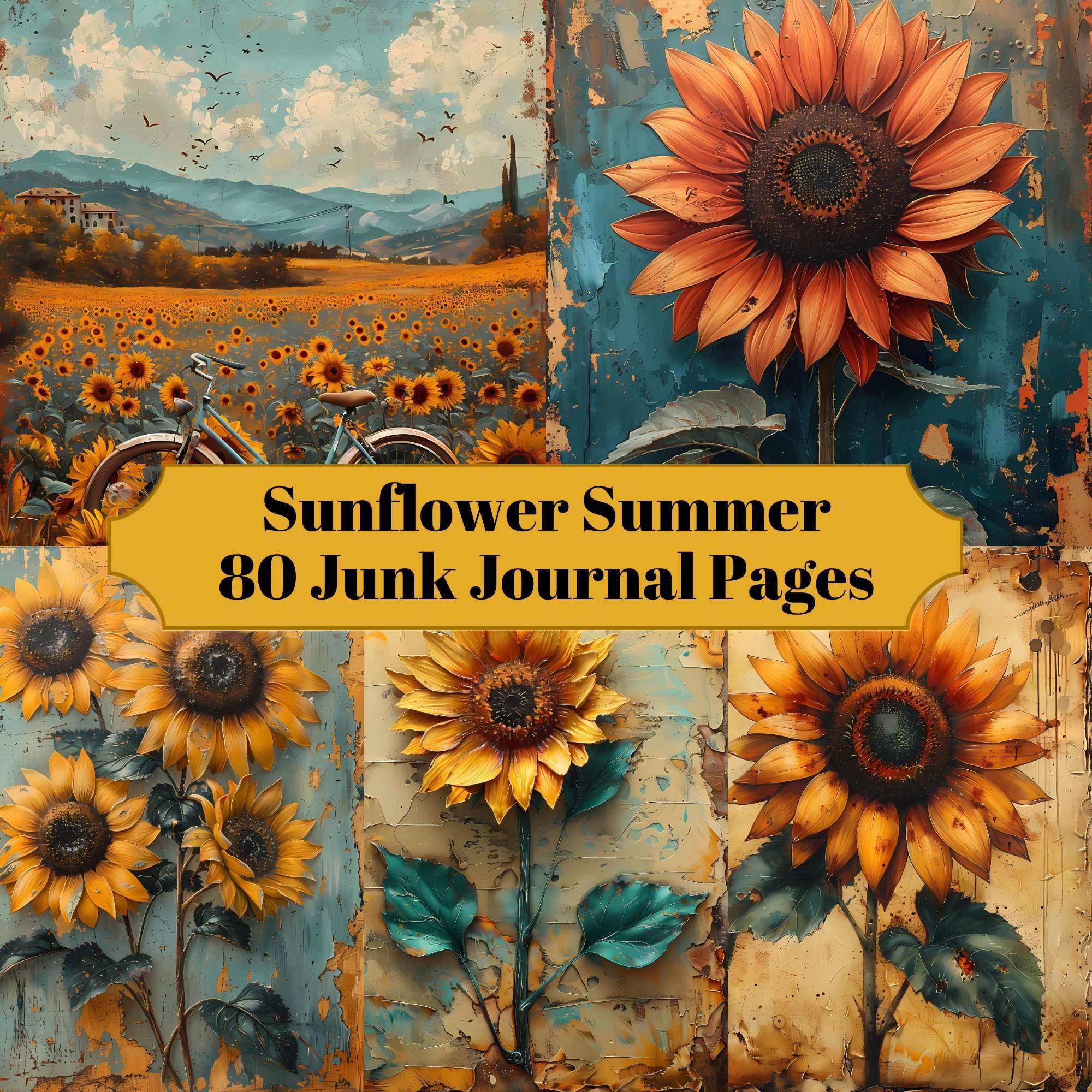 Sunflower Summer Junk Journal Pages