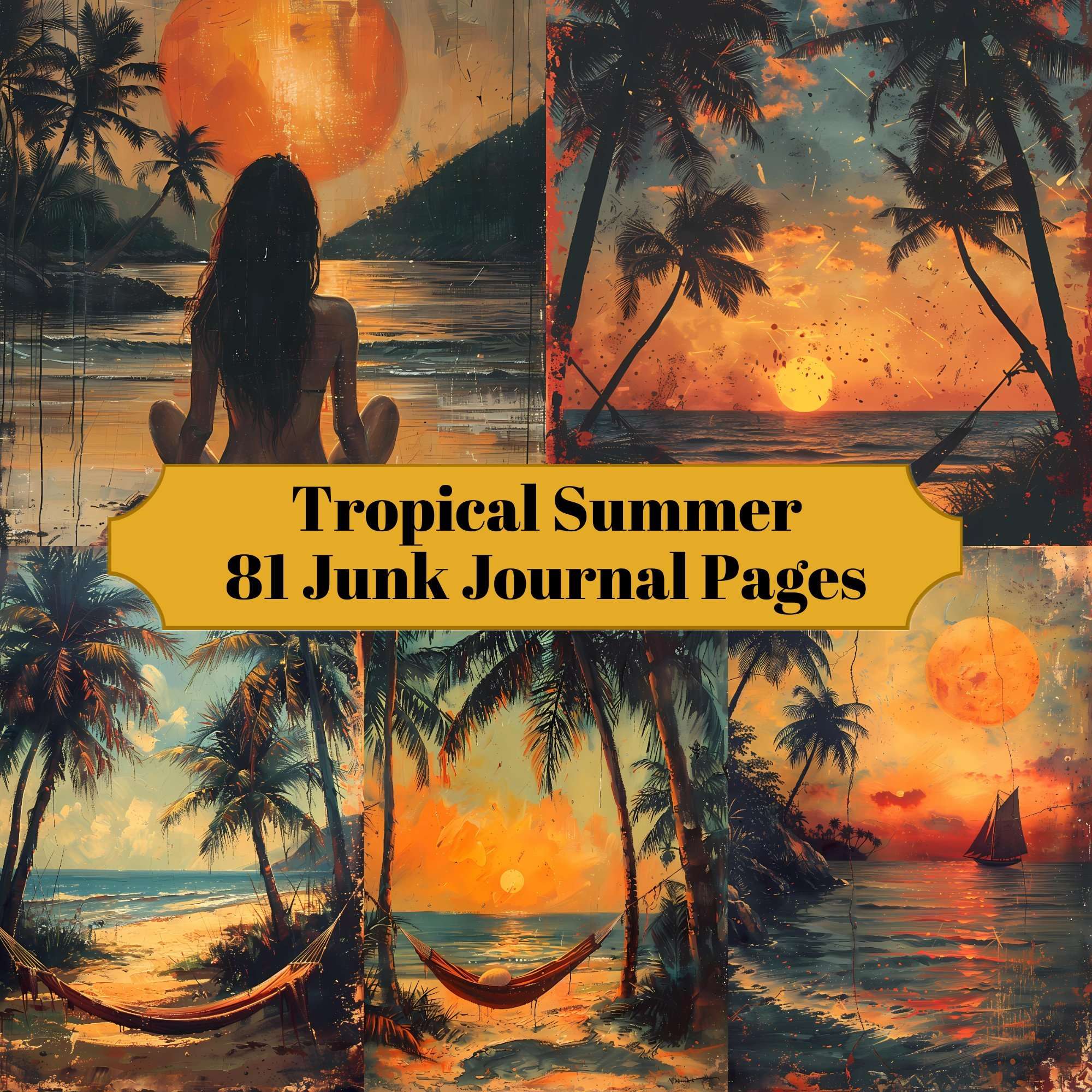 Tropical Summer Junk Journal Pages