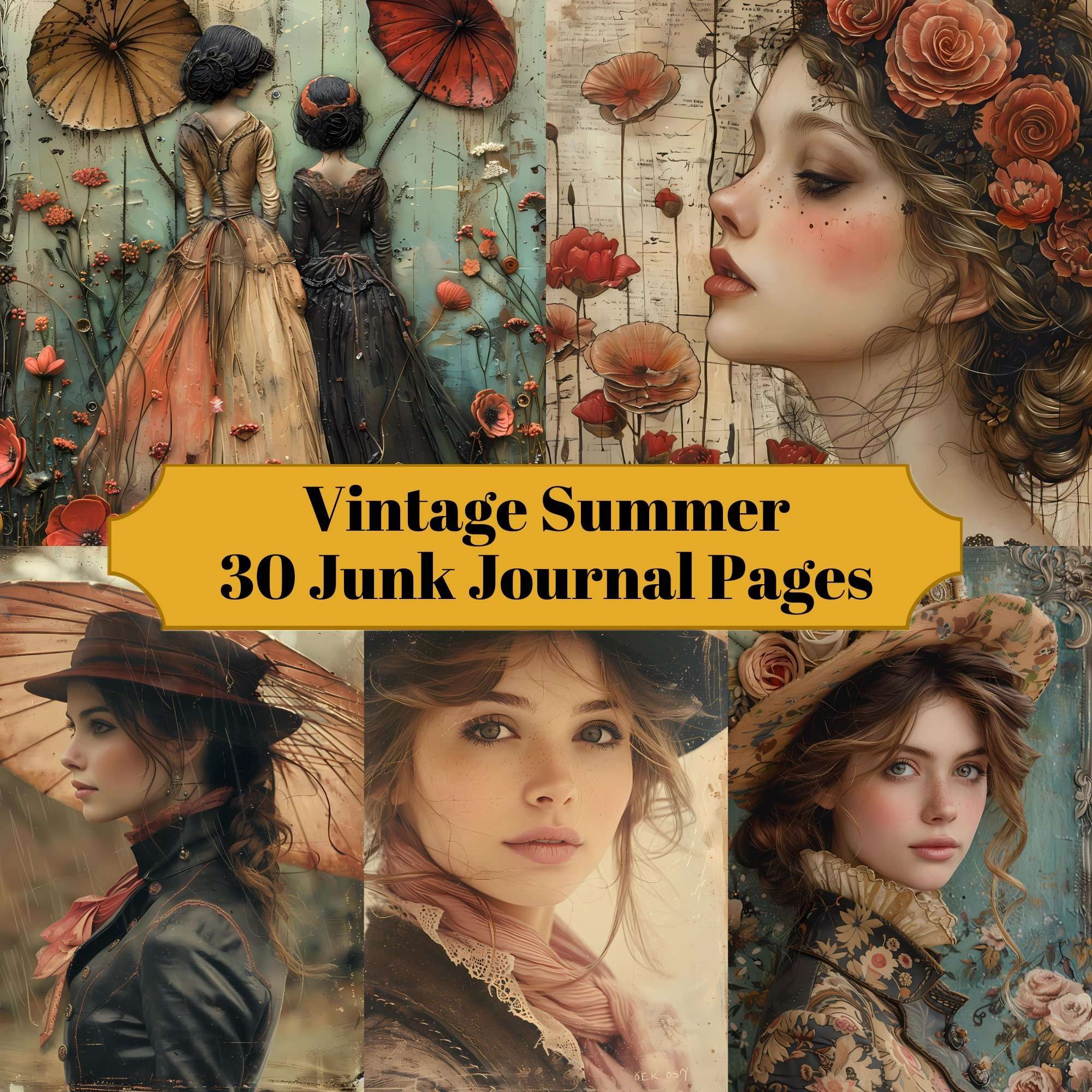 Vintage Summer Junk Journal Pages