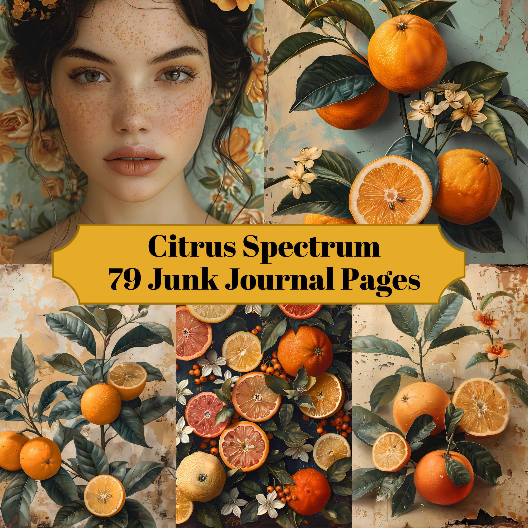 Citrus Spectrum Junk Journal Pages