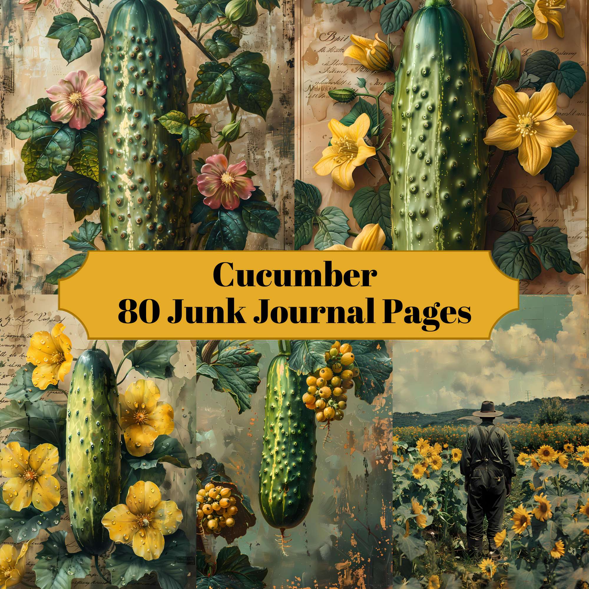 Cucumber Junk Journal Pages