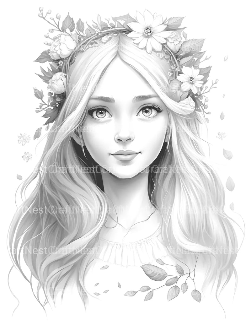 Forest Fairy Girl Coloring Book - CraftNest - Digital Crafting and Art
