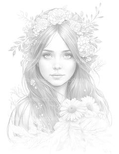 Forest Fairy Girl Coloring Book - CraftNest - Digital Crafting and Art