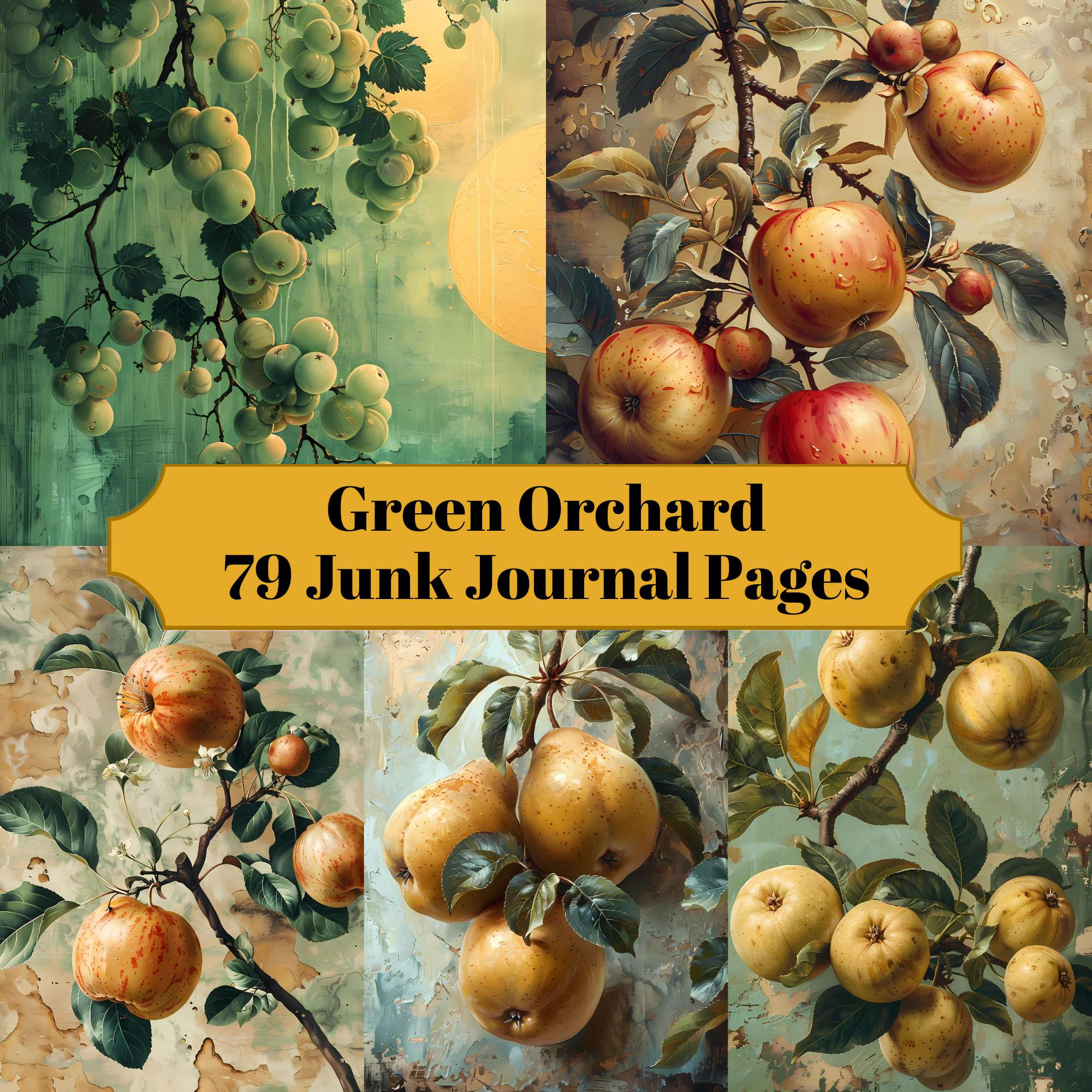 Green Orchard Junk Journal Pages