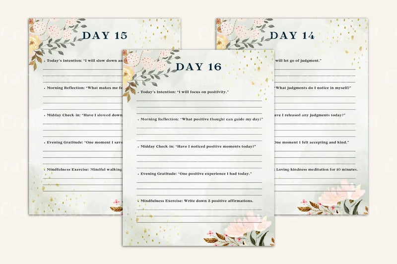 Daily Mindfulness Prompts for Enhanced Well-being - CraftNest - Digital Crafting and Art