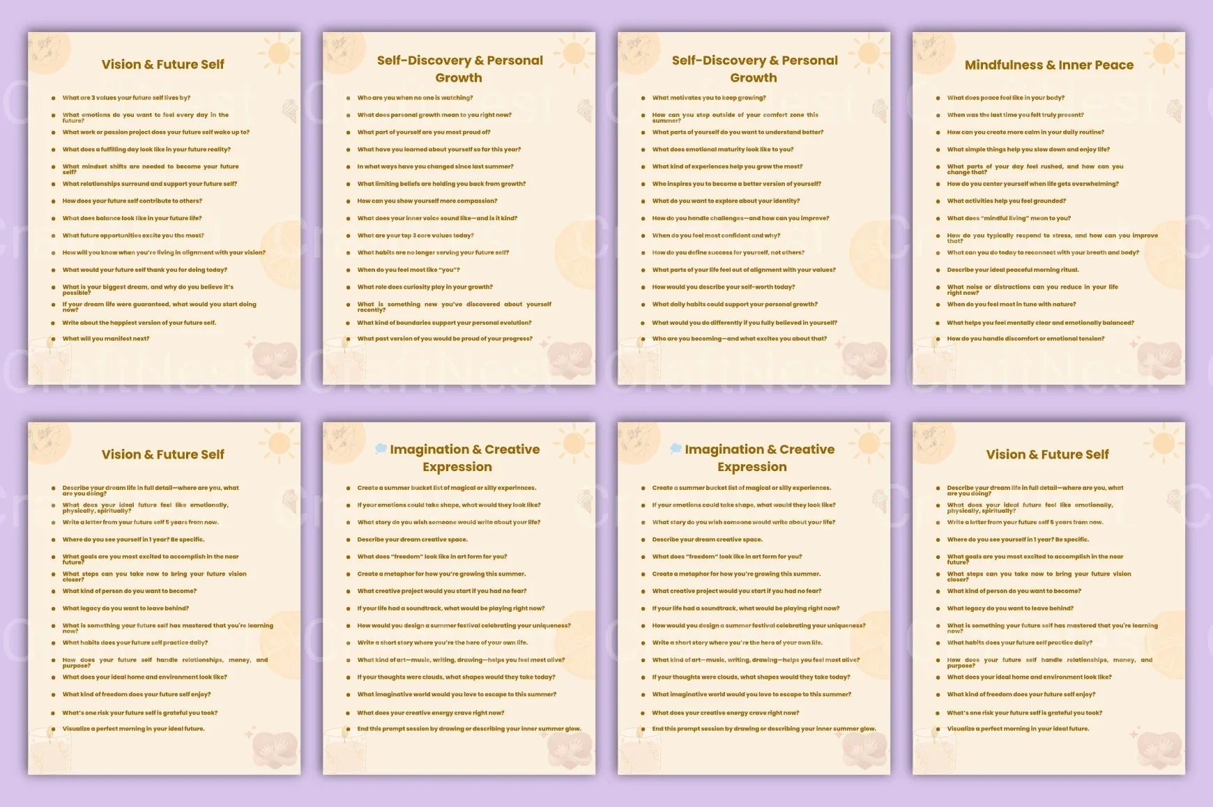 Summer Self-Reflection Prompts - CraftNest - Digital Crafting and Art