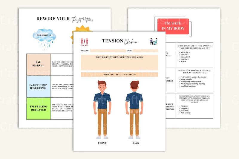 CBT Anxiety Workbook for Effective Stress Management - CraftNest - Digital Crafting and Art