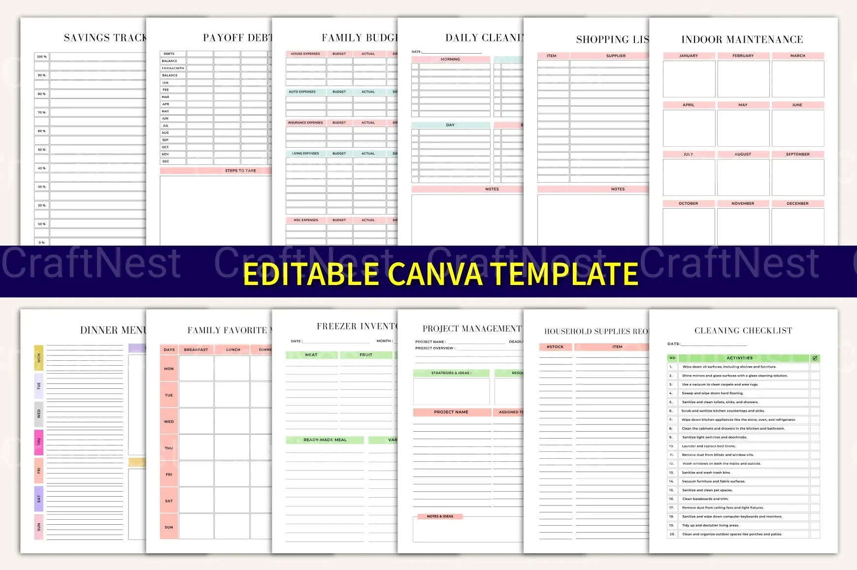 Complete House Management Binder for Efficient Home Organization - CraftNest - Digital Crafting and Art