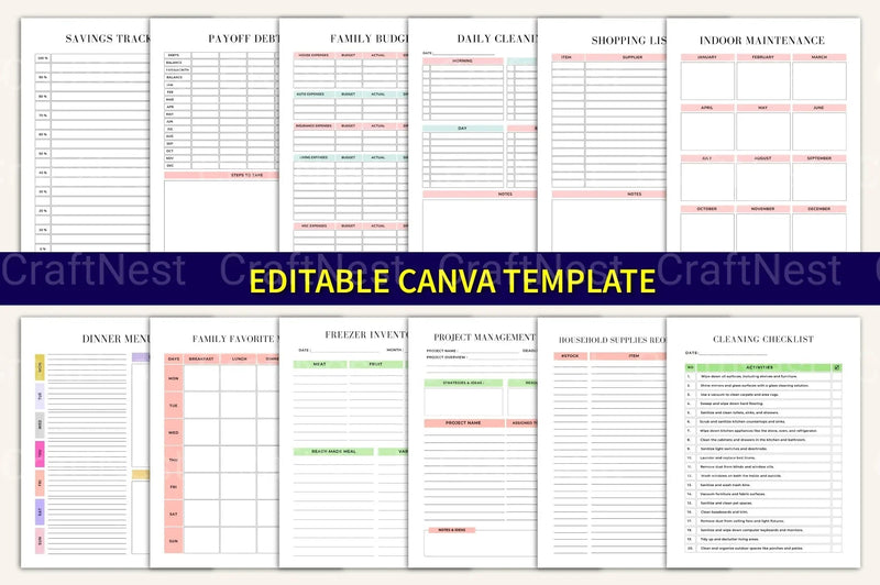 Complete House Management Binder for Efficient Home Organization - CraftNest - Digital Crafting and Art