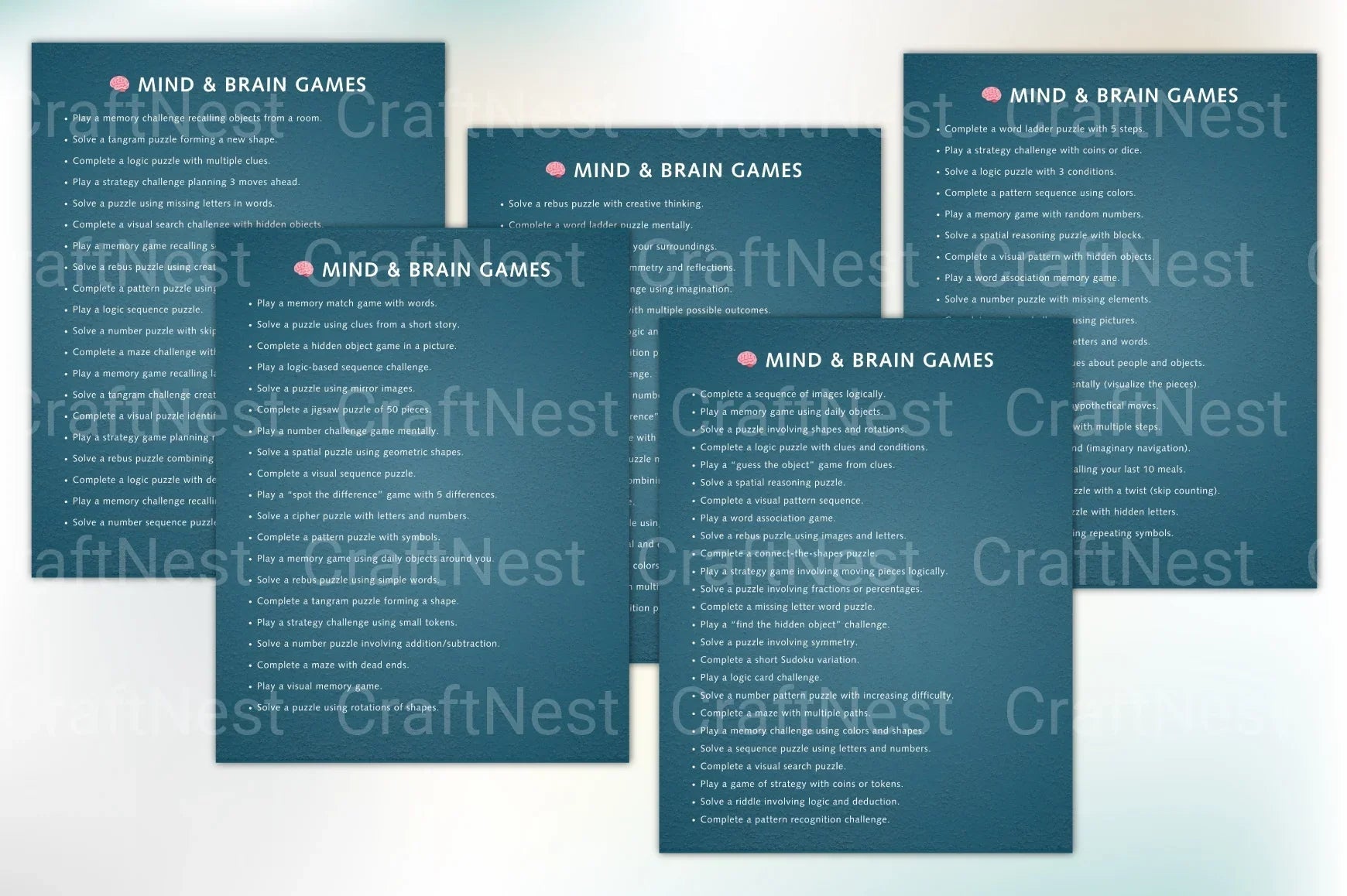 Brain Training Prompts Book for Cognitive Enhancement - CraftNest - Digital Crafting and Art