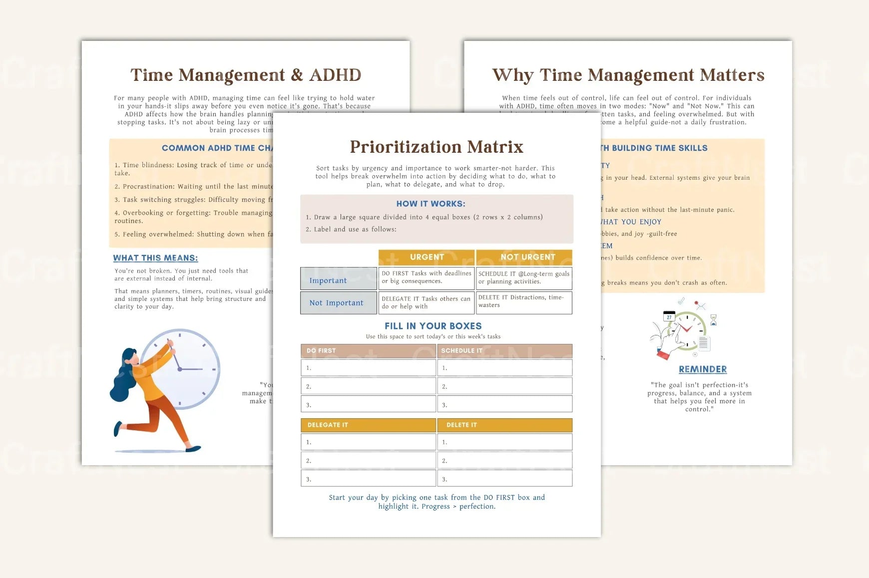 Effective ADHD Time Management Worksheets - CraftNest - Digital Crafting and Art