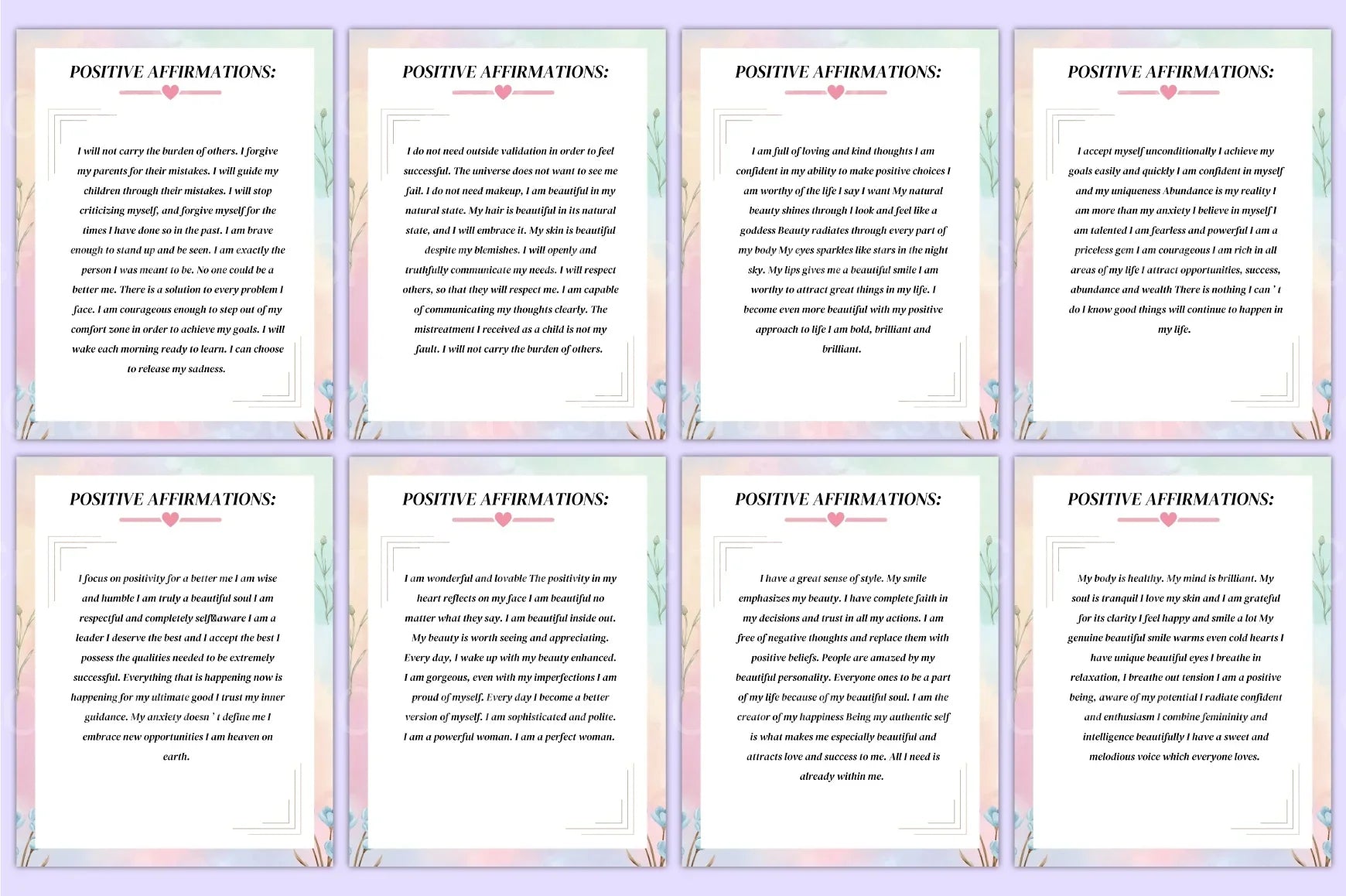 Positive Affirmations for Women - CraftNest - Digital Crafting and Art