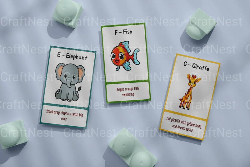 Alphabet Learning Flash Cards for Kids - CraftNest - Digital Crafting and Art
