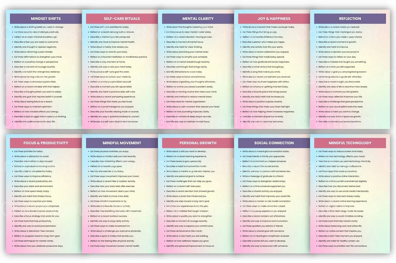 Mental Glow Prompts for Mindfulness and Well-being - CraftNest - Digital Crafting and Art
