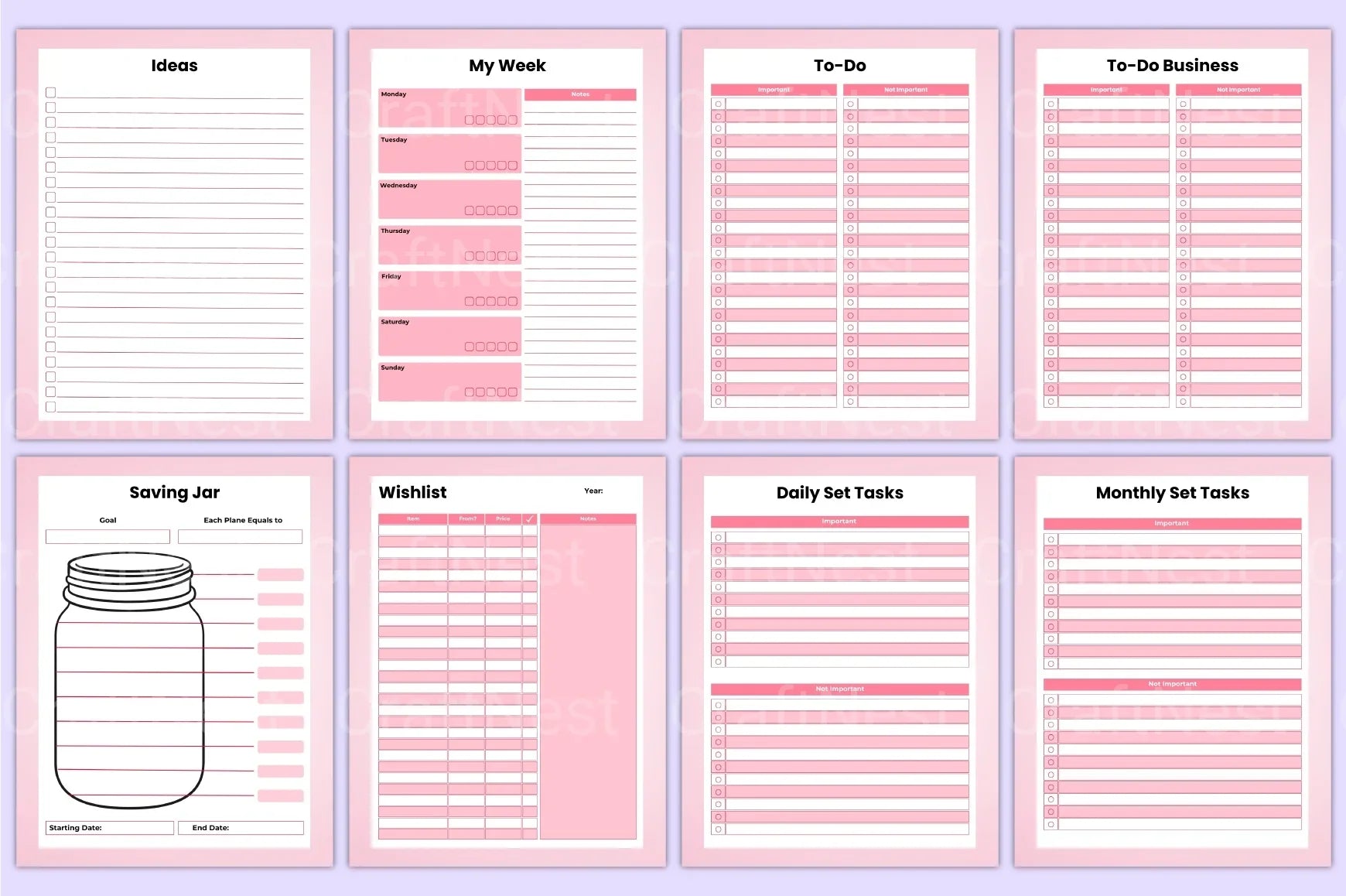 Side Hustle Planner for Entrepreneurs - CraftNest - Digital Crafting and Art