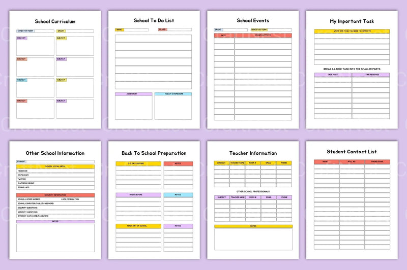 Back to School Planner - CraftNest - Digital Crafting and Art