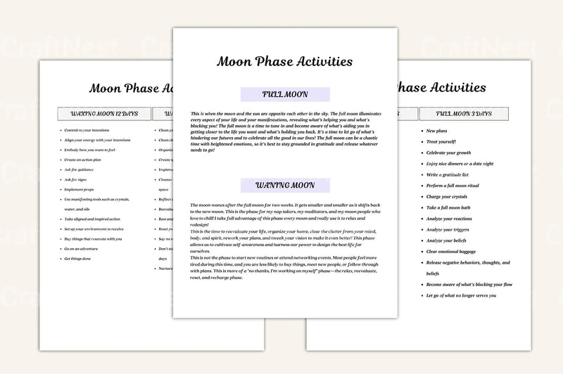 Moon Phases Rituals Guide - CraftNest - Digital Crafting and Art