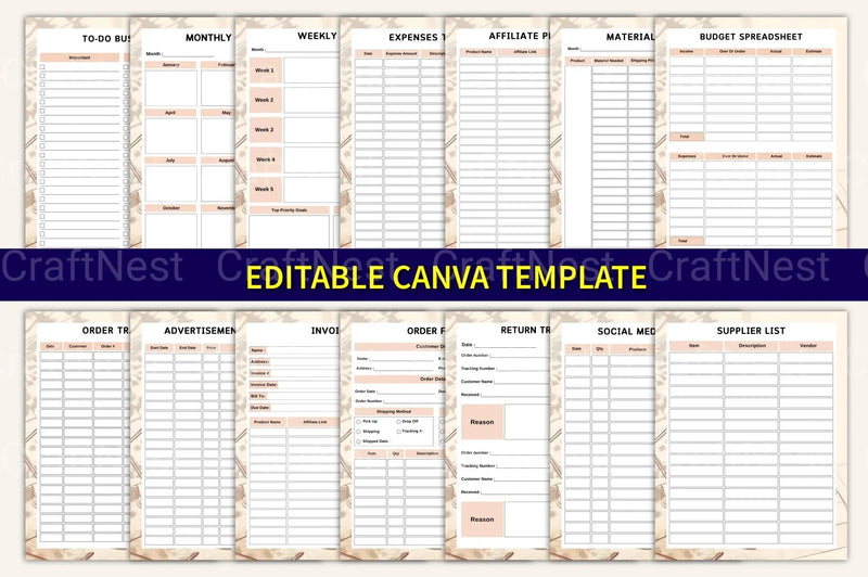 Entrepreneur Side Hustle Organizer - CraftNest - Digital Crafting and Art