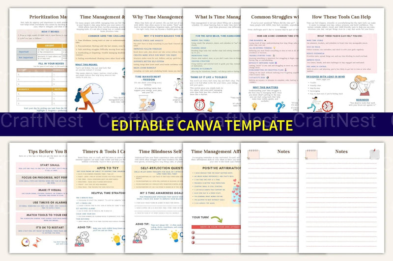 ADHD Time Management Worksheets for Improved Focus - CraftNest - Digital Crafting and Art