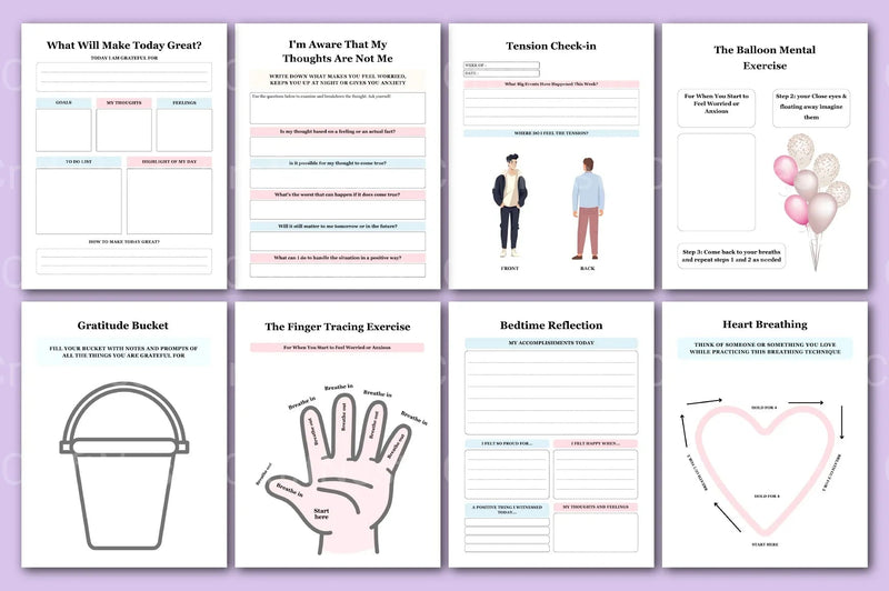 CBT Anxiety Workbook for Effective Stress Management - CraftNest - Digital Crafting and Art